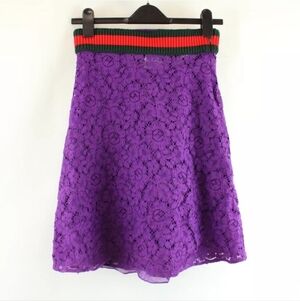 Gucci Cluny Lace Skirt SZ 42